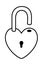 Isolated heart padlock vector design