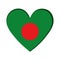 Isolated heart shape with the flag of Bangladesh Vector