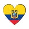 Isolated heart shape with the flag of Ecuador Vector