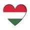 Isolated heart shape with the flag of Hungary Vector