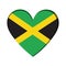 Isolated heart shape with the flag of Jamaica Vector