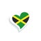 Isolated heart shape with the flag of jamaica Vector
