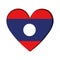 Isolated heart shape with the flag of Laos Vector