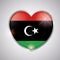 Isolated heart shape with the flag of Libya