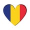 Isolated heart shape with the flag of Romania Vector
