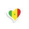 Isolated heart shape with the flag of Senegal Vector