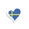 Isolated heart shape with the flag of Sweden Vector