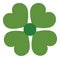 Isolated Heart Shape Green Shamrock Flower. Vector St. Patrick Shamrock