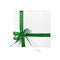 Isolated Holiday Present White Box with green Ribbon