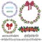 Isolated holiday wreathes with pattern brushes
