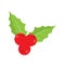 Isolated holly leaf icon. Christmas ornaments