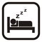 Isolated hotel icon, black and white, bed, eps.