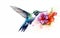 Isolated Hummingbird in Swift Flight Near a Flower -Generative Ai