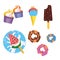 Isolated ice creams and desserts icons