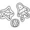 Isolated icon of hand drawn doodle ginger cookies