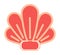 Isolated icon of pink shell, sea creature, marine life, icon for logo or website, app, underwater