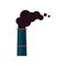 An isolated icon or symbol of a factory smoking pipe or chimney.