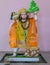 Isolated idol of Hindu God Hanuman in a temple at Yavatmal, Maharashtra, India.