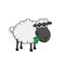 Isolated illustration of a cartoon sheep eating grass