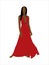 Isolated illustration of a female wearing a deep V long gown while doing a pose