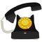 Isolated illustration of an old vintage telephon with handset