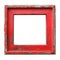 isolated illustration of red colored wood photo frame. Generative AI