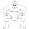 Isolated illustration of sumo wrestler