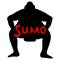 Isolated illustration of sumo wrestler