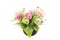 Isolated image of the fake flower with vase on white background