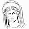 An isolated image of the goddess of fertility Demeter.