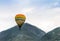 Isolated image of hot air balloon high in the air  in Manali, Himachal Pradesh, India.