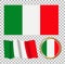 Isolated image of the options of the flag of Italy.