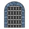 Isolated jail and medieval door  vector illustration