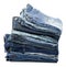 Isolated Jeans Stack