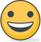 Isolated joyful emoticon. Vector emoticon.