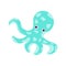 Isolated kawaii octopus animal. Sea life