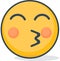 Isolated kiss emoticon. Vector emoticon