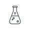 Isolated laboratory flask icon line vector design