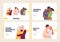 Isolated landing page set for online service website with happy passionate couple kissing hugging