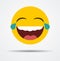 Isolated Laughing emoticon in a flat design