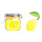 Isolated lemon jam jar and fruit