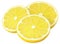 Isolated lemons. Lemon slices isolated on white with clipping path.