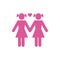 Isolated lesbians couple and heart vector design