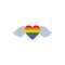 Isolated lgtbi heart with wings vector design