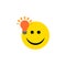 Isolated Light Bulb Idea Flat Icon. Have An Good Opinion Vector Element Can Be Used For Light, Idea, Smile Design