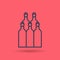 Isolated linear icon of Wine Bottles