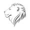 Isolated lions head, vector illustration. Lion`s profile.