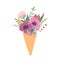 Isolated llustration cute bouquet of flowers. Vector design concept for holyday and other