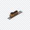 Isolated Locomotive Isometric. Train Vector Element Can Be Used For Train, Locomotive, Railway Design Concept.