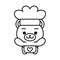 Isolated love cook bear kawaii